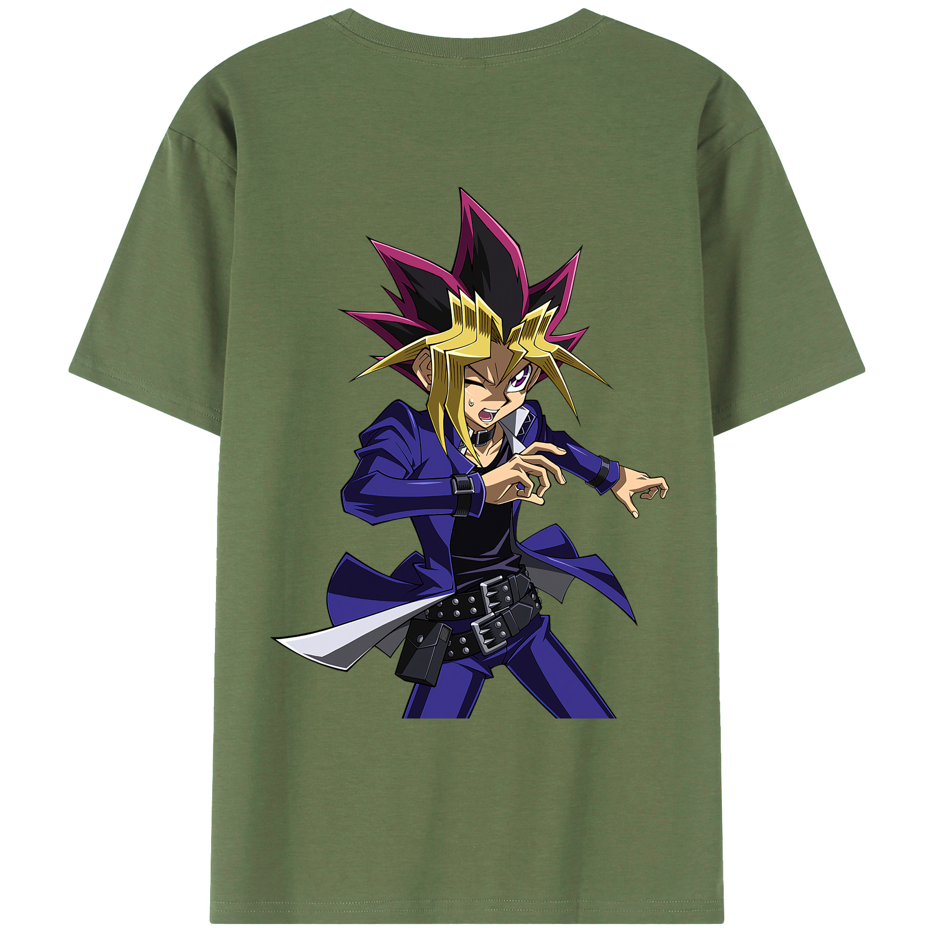 （画像用） 遊☆戯☆王 Yu-Gi-Oh! 綿100％ メンズ半袖Tシャツ（バックプリント） 通気性